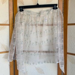 Vintage tulip print organza hostess apron